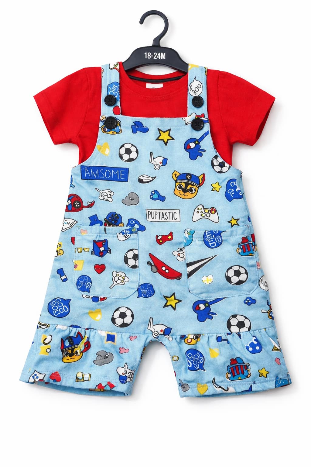 SoftBaby Giftset Dungarees & Key Operated Drummer - Image 4
