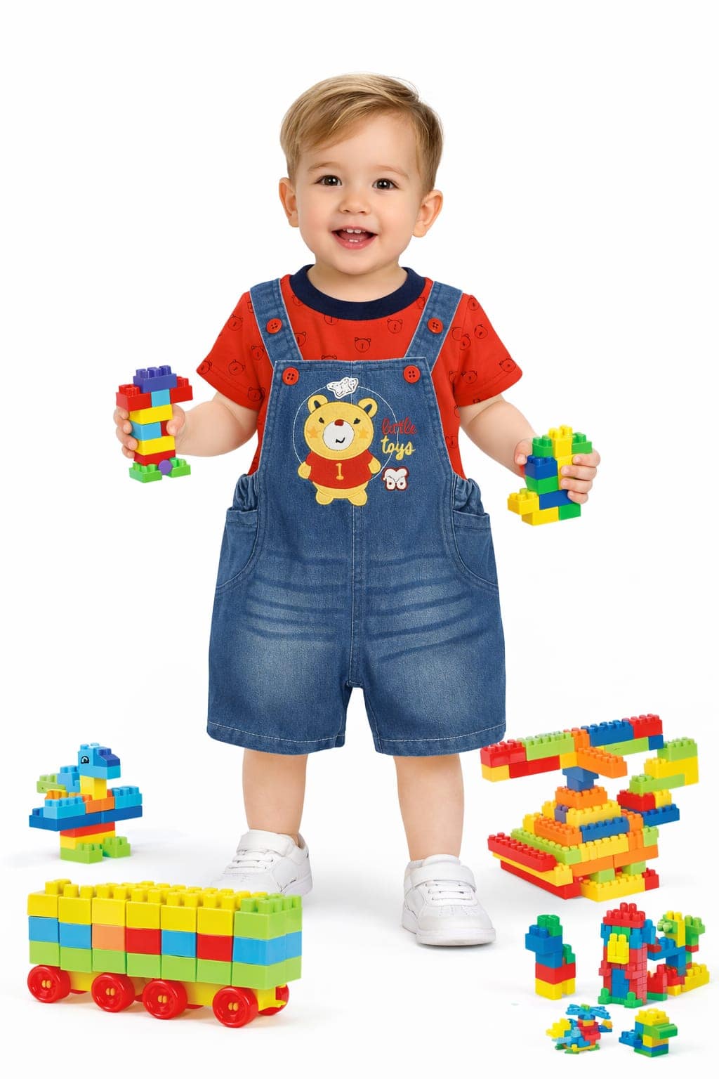 SoftBaby Giftset Dungarees & Building Blocks
