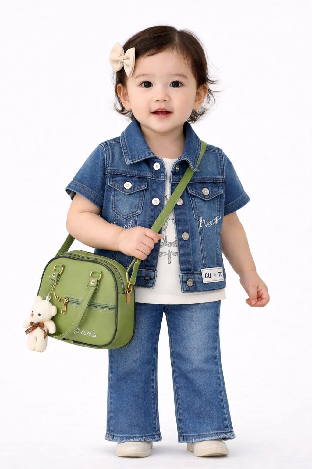 Jeans Jacket, Pant With Tshirt & Teddy Bag