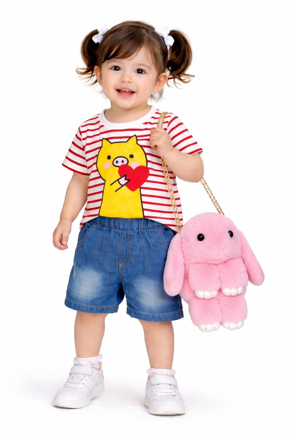 TShirt With Jeans & Teddy Bag